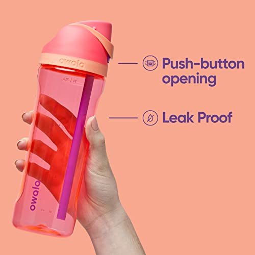 Owala 25 oz Purple Plastic Water Bottle with Flip-Top and Straw Lid 