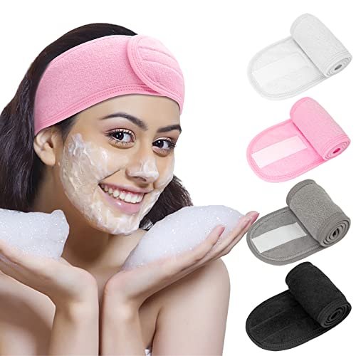 Nonstop Spa Facial Headband 4 Pack Make Up Skincare Headbands Hair Wrap  Head Terry Cloth Towel Stretch Headband For Washing Face, Shower - Imported  Products from USA - iBhejo