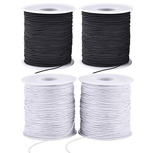 (110 Yards) - Elastic String for Bracelets, 2 Rolls 1 mm Sturdy Stretchy Elastic Cord for Making Jewellery, Necklaces, Beading.