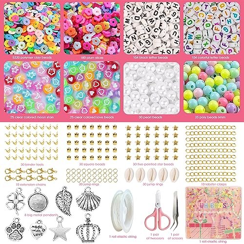 UHIBROS 6000 Pcs Clay Beads Bracelet Making Kit, Jewelry Making Kit for  Girls Friendship Bracelet Beads Polymer Heishi Beads with Charms Crafts  Gifts for Teen Girls : : Home & Kitchen