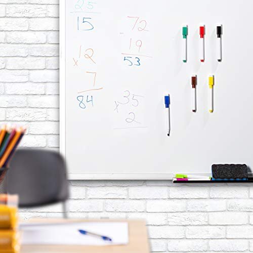Dry Erase Markers - Magnetic Whiteboard Markers with Cap Mounted Eraser -  Markers For Dry Erase Board - Fine Tip Marker For Whiteboard Low Odor (100)  