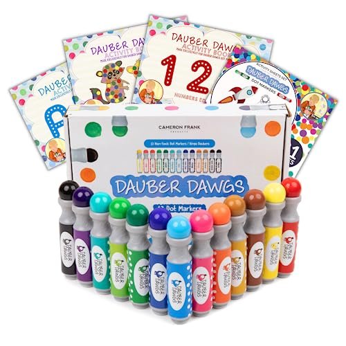 Cameron Frank Products Washable Dot Markers, 6 Pack For Kids, Preschool  Children Arts Crafts Supplies Kit, Kindergarten Toddler Art Activities Gift