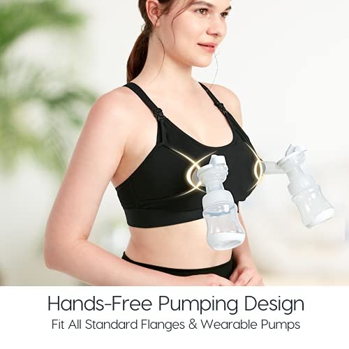 Lupantte Hands Free Pumping Bra, Breast Pump Bra, Adjustable