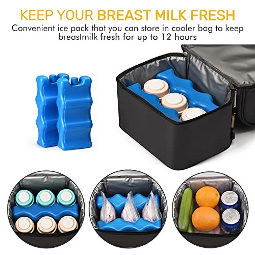 Ncvi Breastmilk Cooler Bag With Ice Pack, Insulated Lunch Bag For