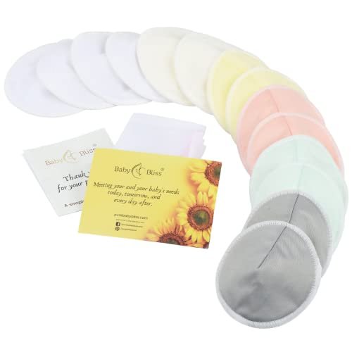 Bamboo Viscose Nursing Pads - 14 Washable Pads With Wash And