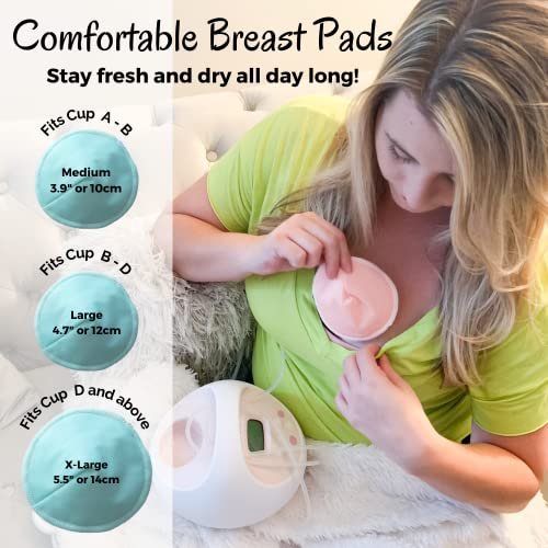 Bamboo Breast Pads Reusable, Waterproof, 3 Layers For Nursing