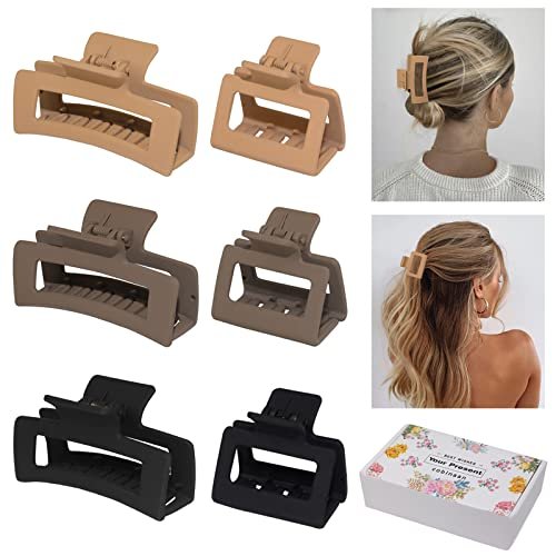 Cobinaan Claw Hair Clips For Women Girls, 6 Pack 3.5 Medium Rectangle Claw  Clips & 2 Small Square Hair Clips Set, 2 Styles Strong Hold Nonslip Jaw -  Imported Products from USA - iBhejo