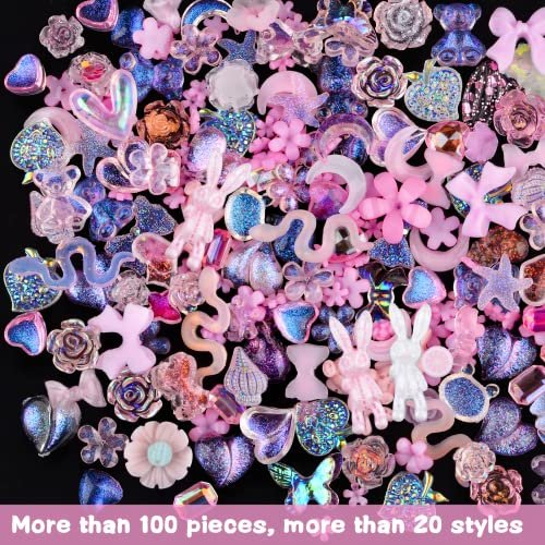 New 3D Peach Heart Nail Rhinestones 100 Pcs Wedding Heart Table Scatter