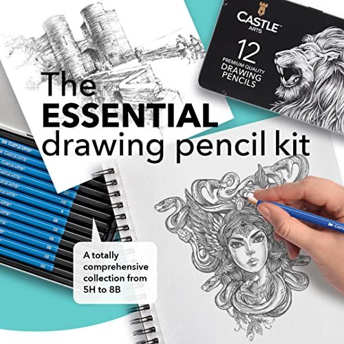 Castle Art Supplies 12 Piece Graphite Drawing Pencils Kit, For Adult Artists  Beginners And Advanced