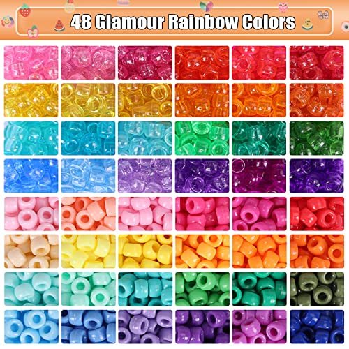Quefe 3540Pcs Pony Beads 2400Pcs Rainbow Kandi Beads Bulk, Crafts Gift, In  48 Colors And 1020 Letter Beads, Polymer Clay Beads Smiley Face Beads For -  Imported Products from USA - iBhejo