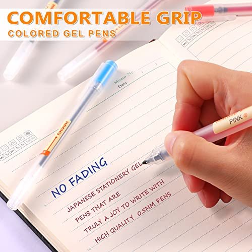 Gel Pens 12 Colors Ball Fine Point 0.5 mm Ink Note Taking Pens for  Japanese