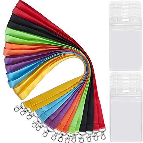 14 Pack Lanyard Youowo Cruise Lanyards With Id Card Badge Holder 7 Color Solid Color Durable Office Neck Id Lanyard Colored Keychain Holder Black Blu