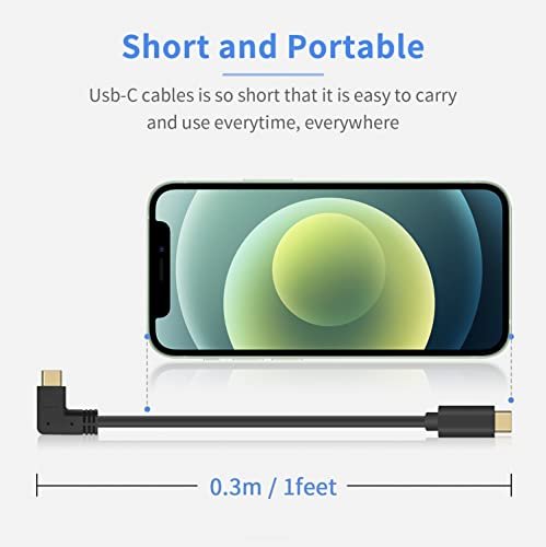 1ft USB C Charging Cable Angled 60W PD - USB-C Cables