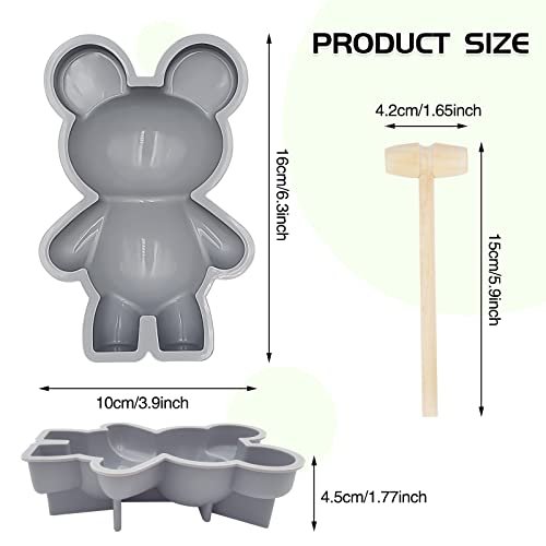  Bear Chocolate Silicone Mold, 2 Pcs Breakable Bear Silicone  Molds + 1 Pcs Wooden Hammer for Valentine Candy, Chocolate Making,  Breakable Bears, Mousse Cake, Birthday : Home & Kitchen