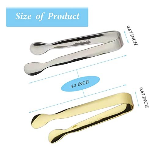 6PCS/SET Ice Tongs Mini Serving Tongs Stainless Steel Kitchen Tongs for  Appetizers Sugar Cube