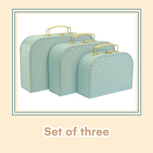 Jewelkeeper Paperboard Suitcases, Set of 3 Vintage Decorative