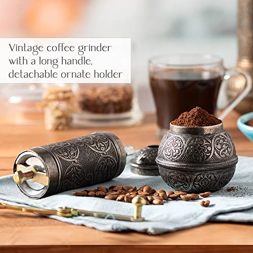 Crystalia Black Pepper and Spice Grinder, Manual Pepper Mill with Handle