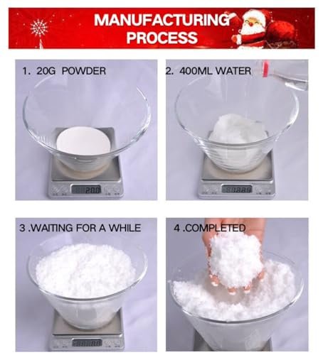 Yiquduo Diy Fake Snow, 10 Ounce Instant Snow Powder Add Water(1:20