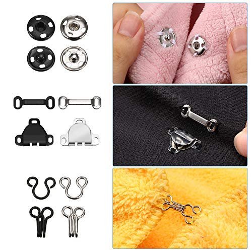 Sew-on Snap Press Button,Sewing Hook and Eye Closure for Skirt, Dress,  Bra,Clothes Craft : : Home & Kitchen