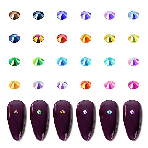 Liiouer 24 Colors Jelly Rhinestones Flatback Bulk, 4mm Colored Rhinestones  for Crafts, Colorful Resin Crystal AB Rhinestones for Tumblers Face Makeup