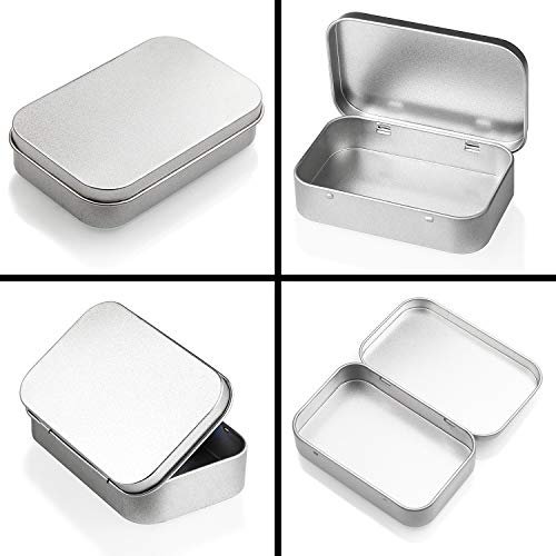 Centerz 6 Pack Hinged Tin Box Containers - 3.7 X 2.4 X 0.8 Inch