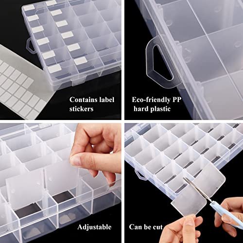 36 Grids Clear Organizer Box,Bead Organizer Container for Earrings