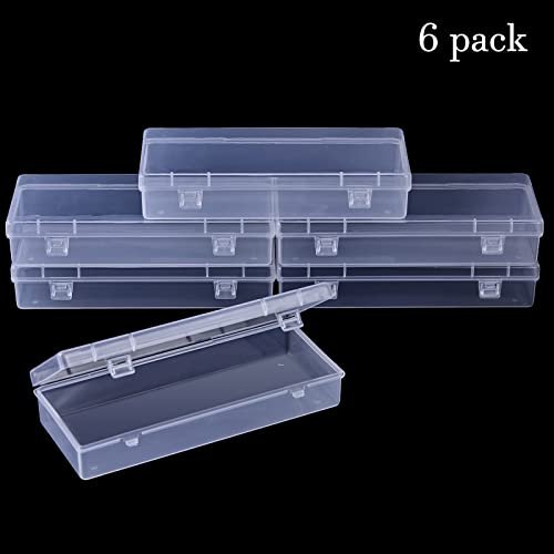 Zorrita 6 Pack Small Plastic Storage Containers With Hinged Lids, Rectangle  Clear Plastic Boxes For Beads, Jewelry, Game Pieces And Crafts Items (6.1 -  Imported Products from USA - iBhejo