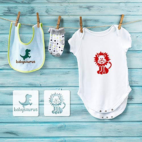 20 Pack Onesie Stencil Kit, Mixed Animals Pattern Painting Stencils Baby  Shower Onesie Decorating Reusable Templates for Painting on Fabric Bodysuit