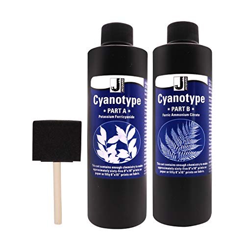 Jacquard Cyanotype - For Photographic Blueprints On Paper And Fabric - 2  Component Sensitizer Set - Bundled With Moshify Sponge Brush For  Application - Imported Products from USA - iBhejo