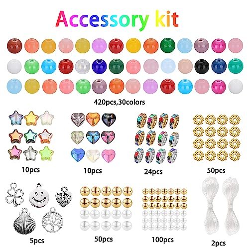 Complete 8mm Glass Beads Kit For Jewelry Making Round Crystal