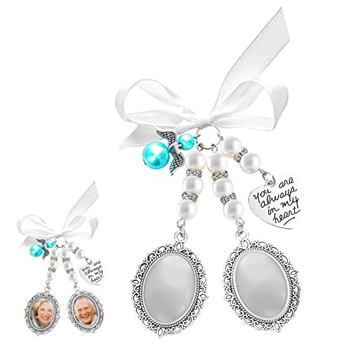 Lusofie 1Pcs Wedding Bouquet Photo Charms Bridal Bouquet Charms For Wedding  Memory Bow Pearl Charm Lacy Oval Angel Charm Memorial Photo Charm You Are -  Imported Products from USA - iBhejo