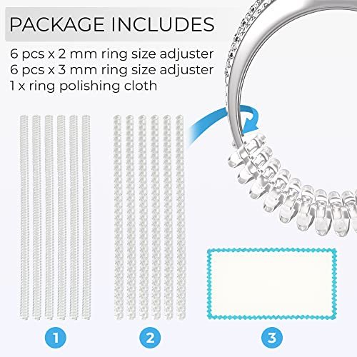  Invisible Ring Size Adjuster for Loose Rings Ring Adjuster Sizer  Fit Thin Rings with Jewelry Polishing Cloth : Arts, Crafts & Sewing