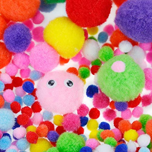 Caydo 1400Pcs 5 Sizes Multicolor Pom Poms Assorted Pompoms Balls With 4  Sizes Wiggle Eyes For Kids Creative Diy, Crafts Projects Making And  Valentine - Imported Products from USA - iBhejo