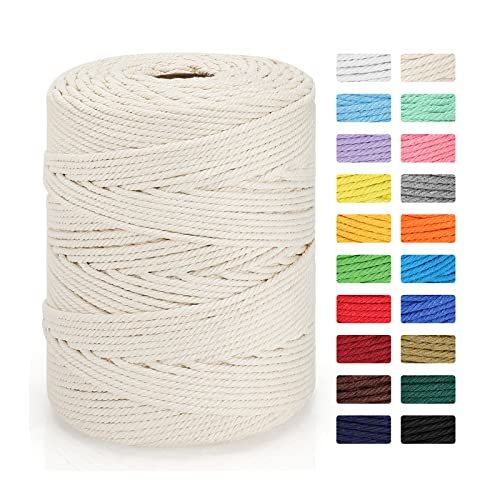 Macrame Cord Macrame Rope Multi Strand Twisted Cotton Cord for Wall 4mm 