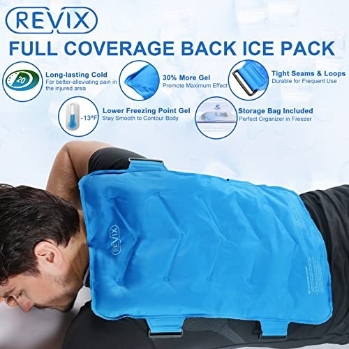 REVIX Ice Pack for Back Pain Relief, Reusable Gel Cold Packs, Reusable