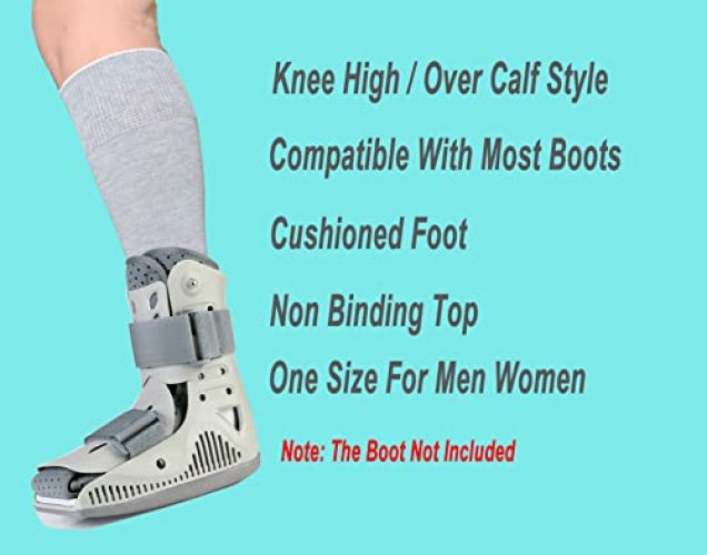 2 Pairs Walking Boot Socks for Orthopedic Walker Brace, Replacement Sock  Liner Knee High Tube Socks Under Air Cam Walkers and Fracture Boot, Medical