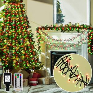 Decute Christmas Decorations Outdoor String Lights 8 Modes and Timer with  Remote
