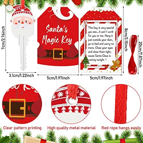 Woanger Santa's Key with Card Santa Key for No Chimney Houses Key Hanging  Ornament for Christmas Tree Keys with Santa Face for Kids Xmas Holiday Fire  - Imported Products from USA - iBhejo
