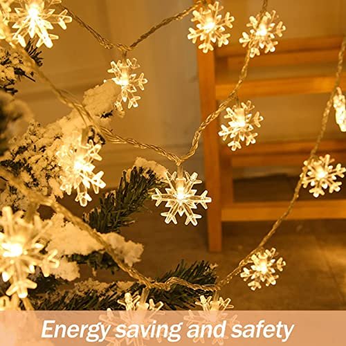  colcutee Christmas Snowflake Lights, 20ft 40LED 8 Modes & Timer  Battery Operated Christmas Fairy Lights with Remote Control, Christmas  Decorations for Bedroom Outdoor Wall Décor Christmas Tree : Home & Kitchen