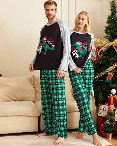 Family Christmas Pajamas Plaid Tree Xmas Jammies Holiday Sleepwear