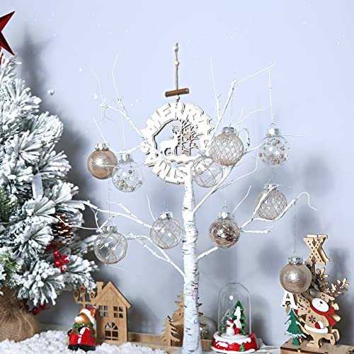  60mm/2.36inch Clear Christmas Ornaments, 30ct