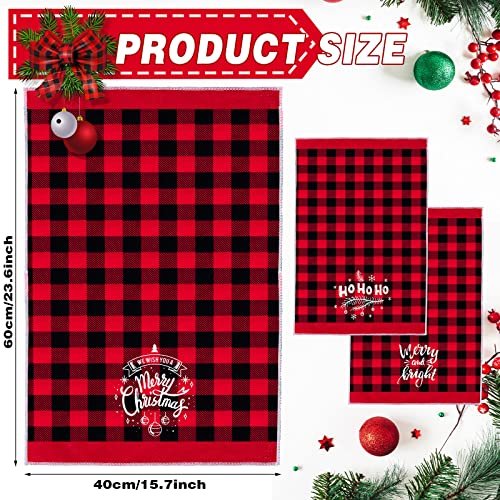 Christmas Dish Towels for Christmas Decor Black Buffalo Plaid Xmas