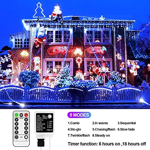 1000 LED Christmas Lights Outdoor 403FT Blue and White String