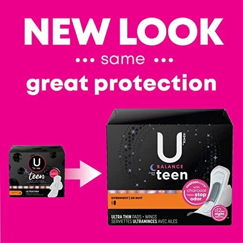 U By Kotex Balance Sized For Teens Ultra Thin Overnight Pads With