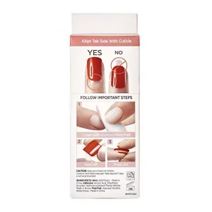 Kiss Impress Press-On Manicure, Nail Kit, Purefit Technology, Short Press-On Nails, Square, 'Kill Heels', Includes Prep Pad, Mini Nail File, Cuticle
