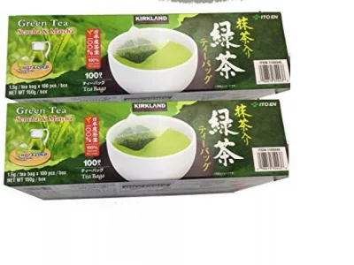 Kirkland Signature Ito En Matcha Blend (Green Tea), 100% Japanese Green Tea Leaves, Box of 100 Tea Bags (Pack of 2 Boxes)