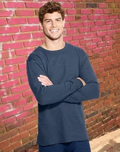 Duofold Men'S Mid Weight Double Layer Thermal Shirt, Blue Jean, X-Large