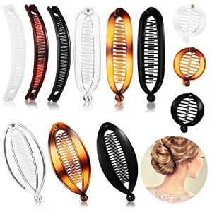 Casewin 6 Pcs Banana Hair Clip Banana Clip Grip Comb Banana Combs Fishtail  Fish Hair Lady Fish Shape Ponytail Banana Clip Girls Long Women Clamp