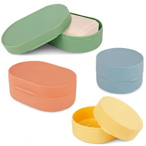 Qlfj-Furdec 4 Pcs Travel Soap Box Holder Case Container, Portable Leak Proof Soap Dish With Lid For Shower Bathroom, Kitchen, Camping, Gym (2 Small +