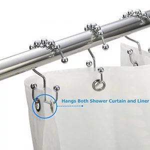 12-60pcs Rust Resistant Stainless Steel Rolling Shower Curtain Hooks/rings/hangers  Gold Shower Curtain Ring, Easy Sliding Shower Curtain 